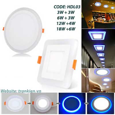 ĐÈN ÂM TRẦN VUÔNG 6W+3W 8 den am tran led HDL03