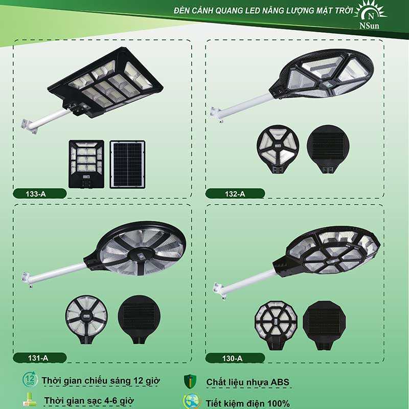 Đèn năng lượng mặt trời UFO 132-A 8 den canh quang nang luong mat troi NSUN CAO CAP 1
