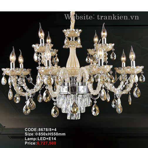 Đèn chùm pha lê nến 8678/8+4 5 den-chum-pha-le-nen-8678-84